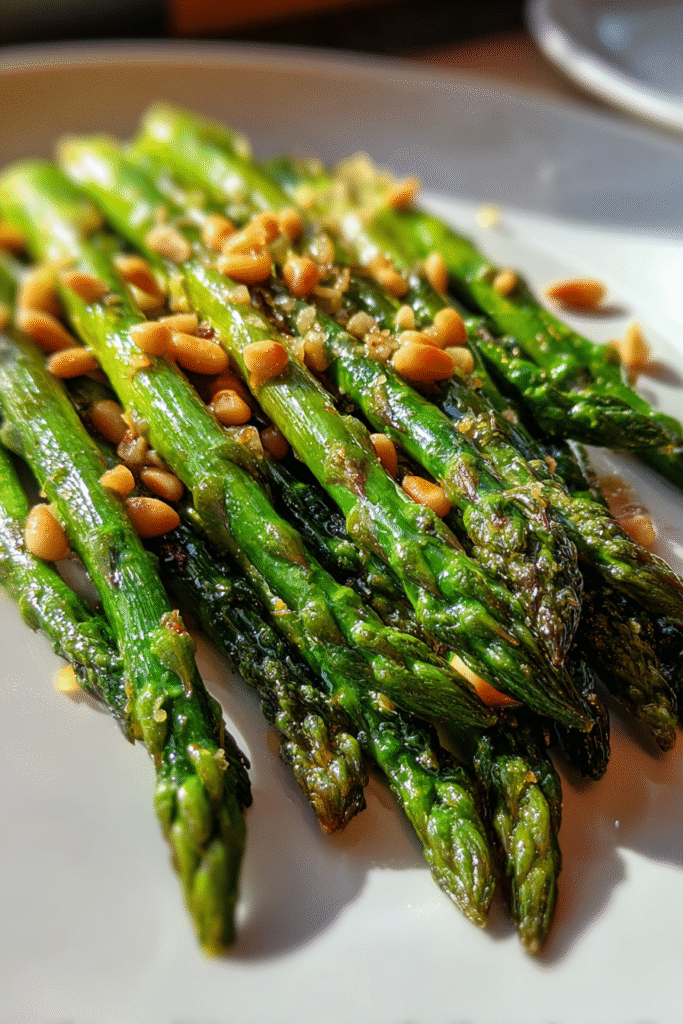 Low-Sodium Roasted Asparagus and Pine Nuts