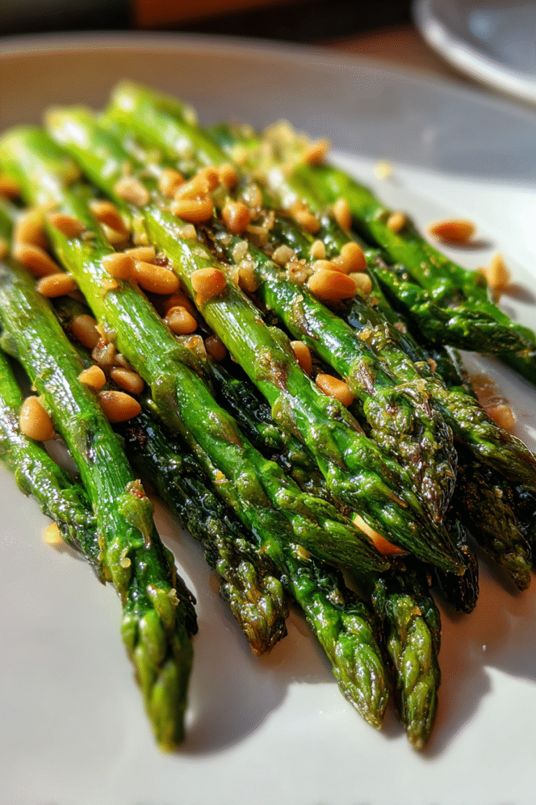 Low-Sodium Roasted Asparagus and Pine Nuts