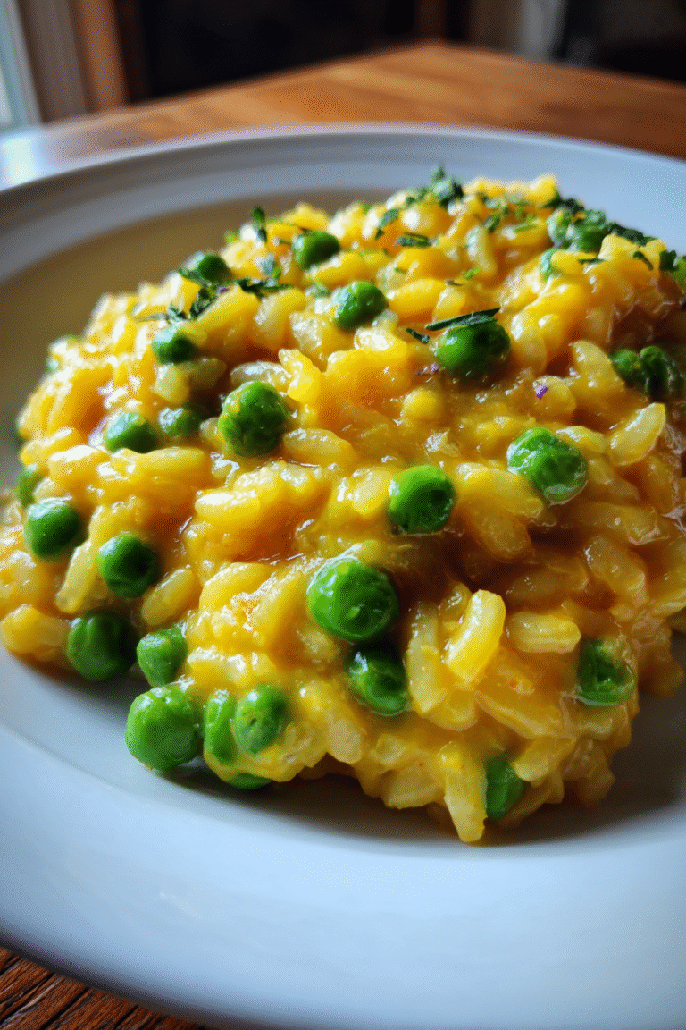 Luxury Saffron Risotto with Spring Peas