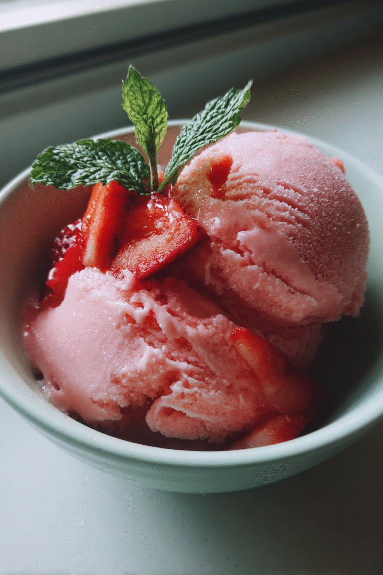 Ninja-Creami Dairy-Free Strawberry Sorbet