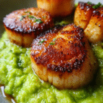 Sustainable Scallops with Minted Pea Puree