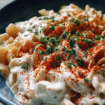 Turkish pasta with yogurt sauce