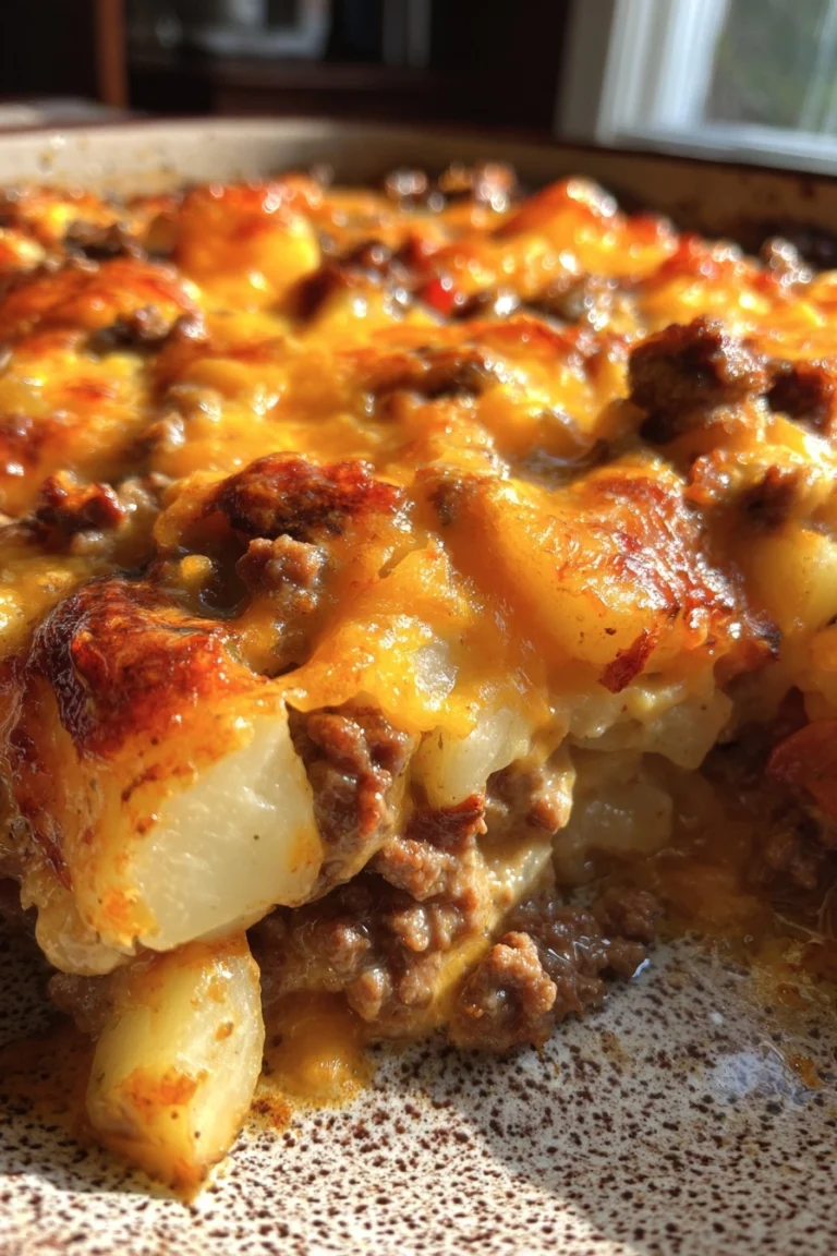 Cheesy Ground Beef & Potato Casserole (One-Pan Dinner!)